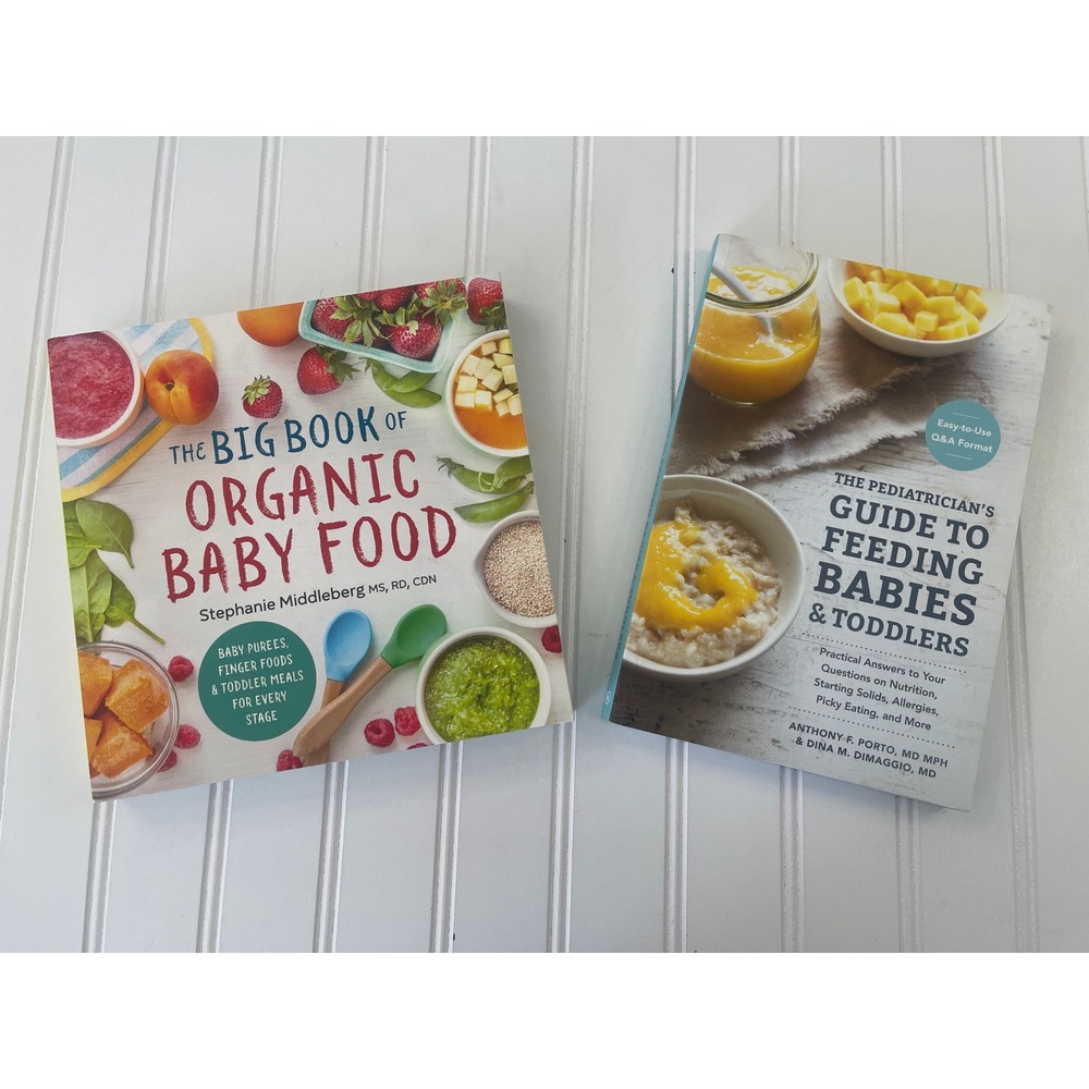 Organic Baby Food Cookbook & Pediatrician Guide to Feeding Babies Toddlers Set